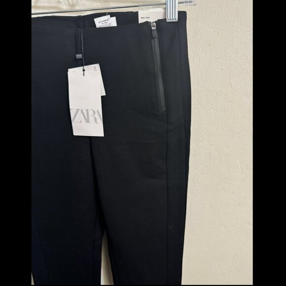 ZARA STRETCH BLACK ZIPPERED MID-RISE LEGGING PANT TROUSERS Sizes XS, S NWT - Picture 12 of 12